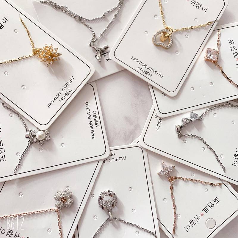 Dây Chuyền Thép Titan Mạ Vàng 18k Đính Đá Phong Cách Hàn Quốc Cho Nữ