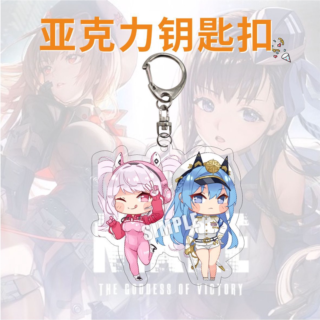 Móc khóa NIKKE The Goddess of Victory Anime Keychain Marian Anis Neon Acrylic Key Chain Man Kawaii