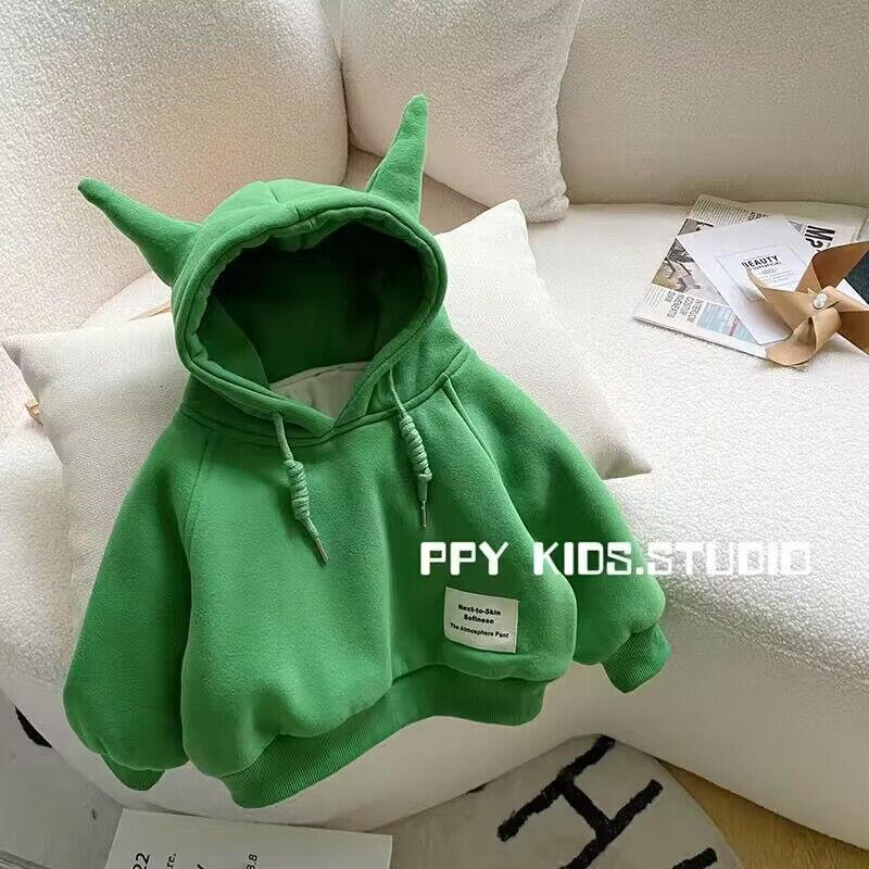 ❤Áo Hoodie Lót Lông Cừu Dày Dặn Phong Cách Hàn Quốc Thời Trang Mùa Đông 2023 Cho Bé Trai