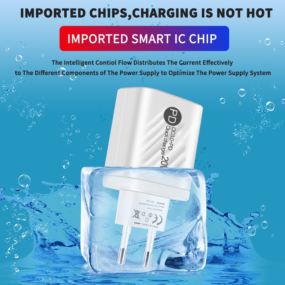 Adapter Sạc Pd 20W Usb Màn Hình Kỹ Thuật Số Sạc Nhanh Quick Charge 3.0 Cho Điện Thoại Iphone Xiaomi Samsung Fenghao.vn