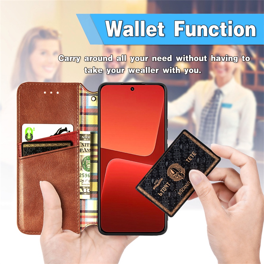 Bao Da Điện Thoại Nắp Lật Từ Tính Dạng Ví Cho xiaomi 13 13t pro 2023 5g hp xiaomi13t xiomi mi 13 t lite civi2 ultra 5g