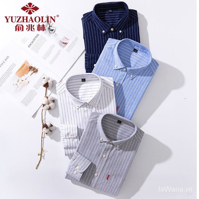 Áo Sơ Mi Tay Dài 100% cotton Thời Trang Cho Đàn Ông Trung Niên