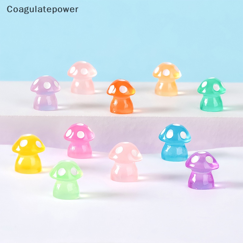Bộ 10 Tượng Nấm Phát Sáng Nhiều Màu Trang Trí Sân Vườn