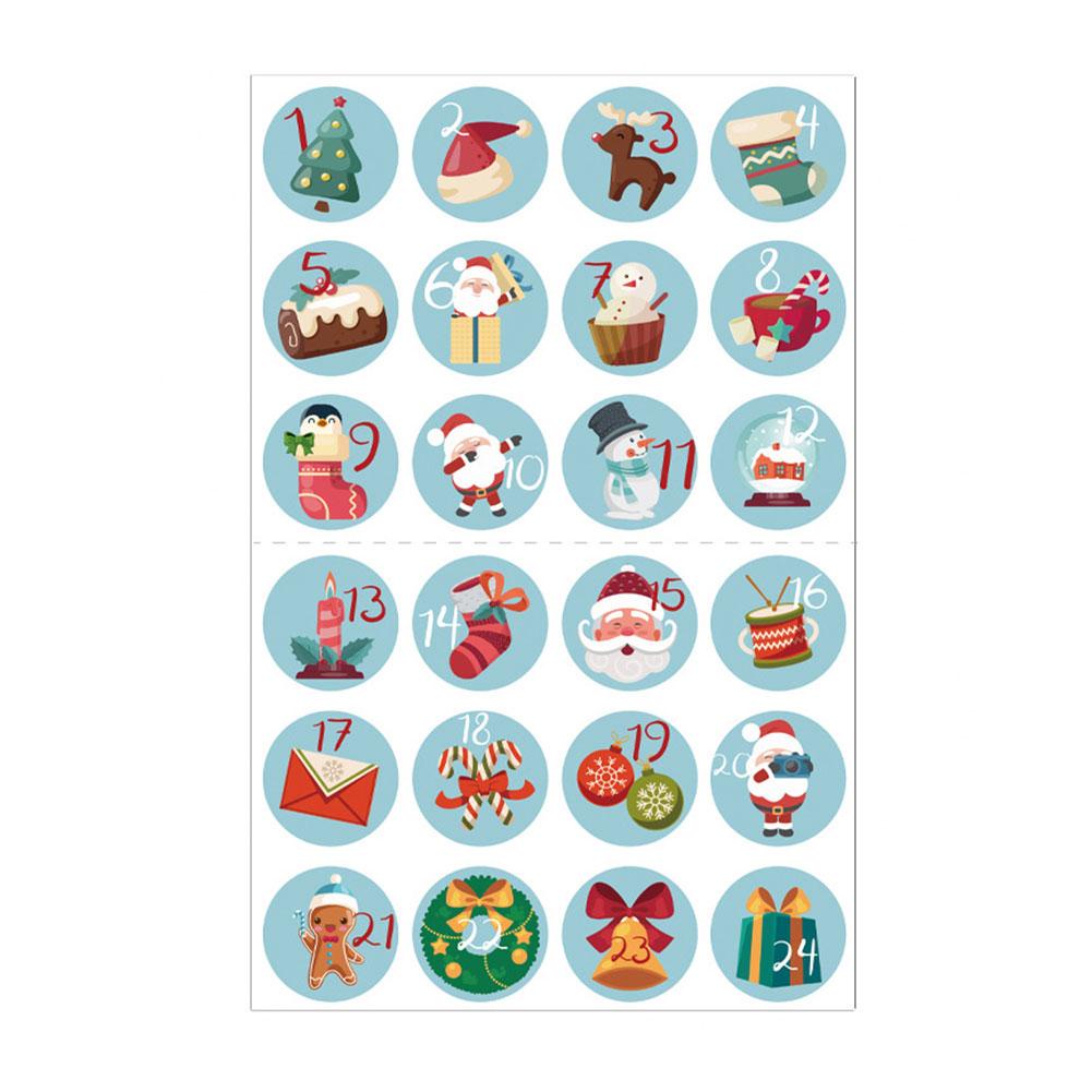 Bộ 24 Miếng Dán Hình Tròn Trang Trí Giáng Sinh e6y5