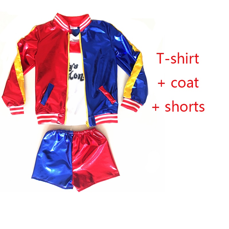 Harley quinn Áo Khoác Hóa Trang halloween Cho Bé Gái