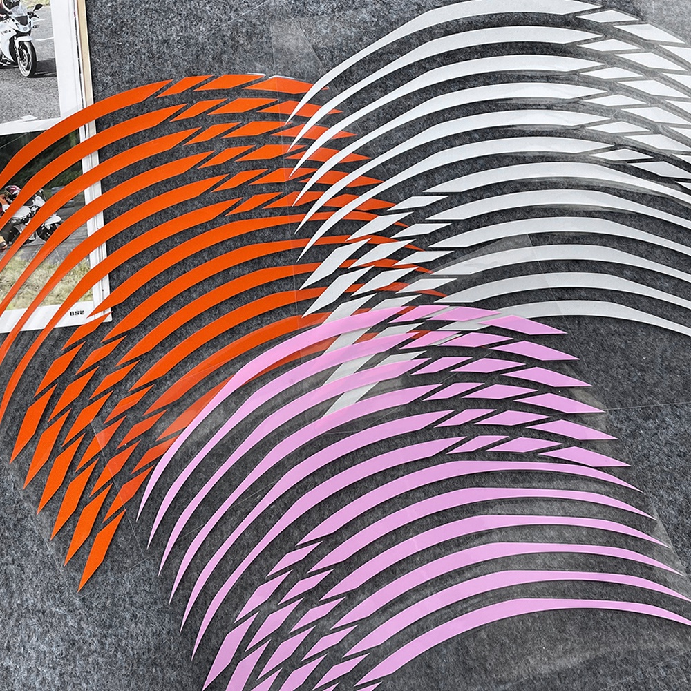 Set 12 Miếng Dán Phản Quang 17 inch Trang Trí Vành Bánh Xe Mô Tô