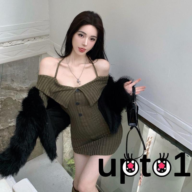 Đầm Body Dệt Kim Tay Dài Thiết Kế Hở Lưng Quyến Rũ