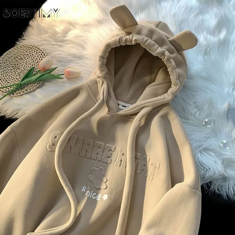 SOERVIMY Áo Khoác hoodie áo khoác nữ zip hoodie fashionable chic Korean Thoải mái WWY23A01IT 41Z231012