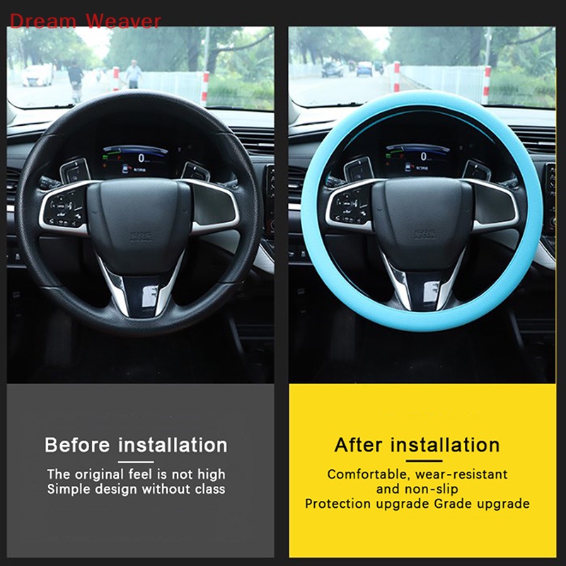 Vỏ Bọc Vô Lăng Xe Hơi Bằng Silicon Mềm Co Giãn Nhiều Màu Sắc diy