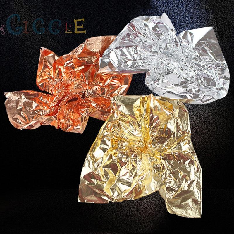 100 Sheets ceiling decor Silver Copper Leaf Gilding photo frame DIY Foil Paper