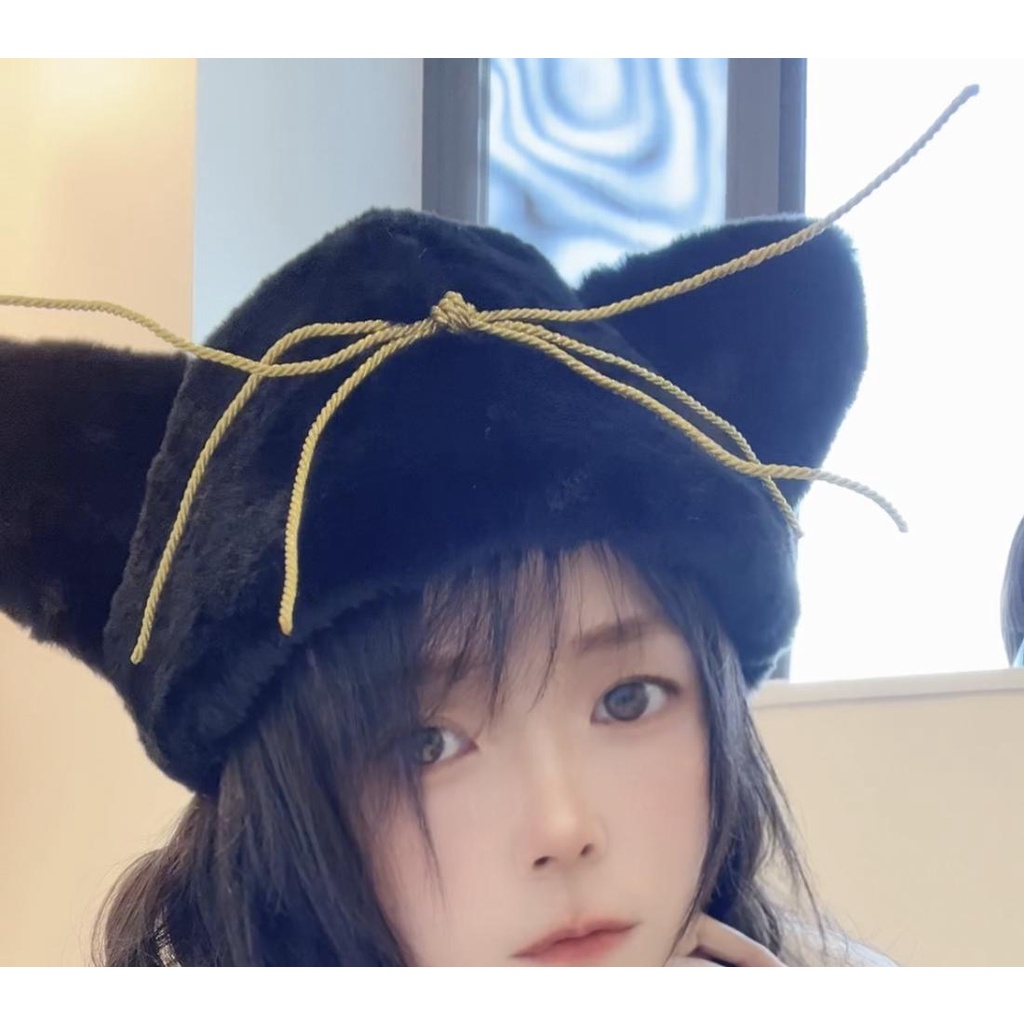 Mũ beret Lông Thỏ Tai Mèo Dễ Thương Phong Cách Nhật Bản ca4la