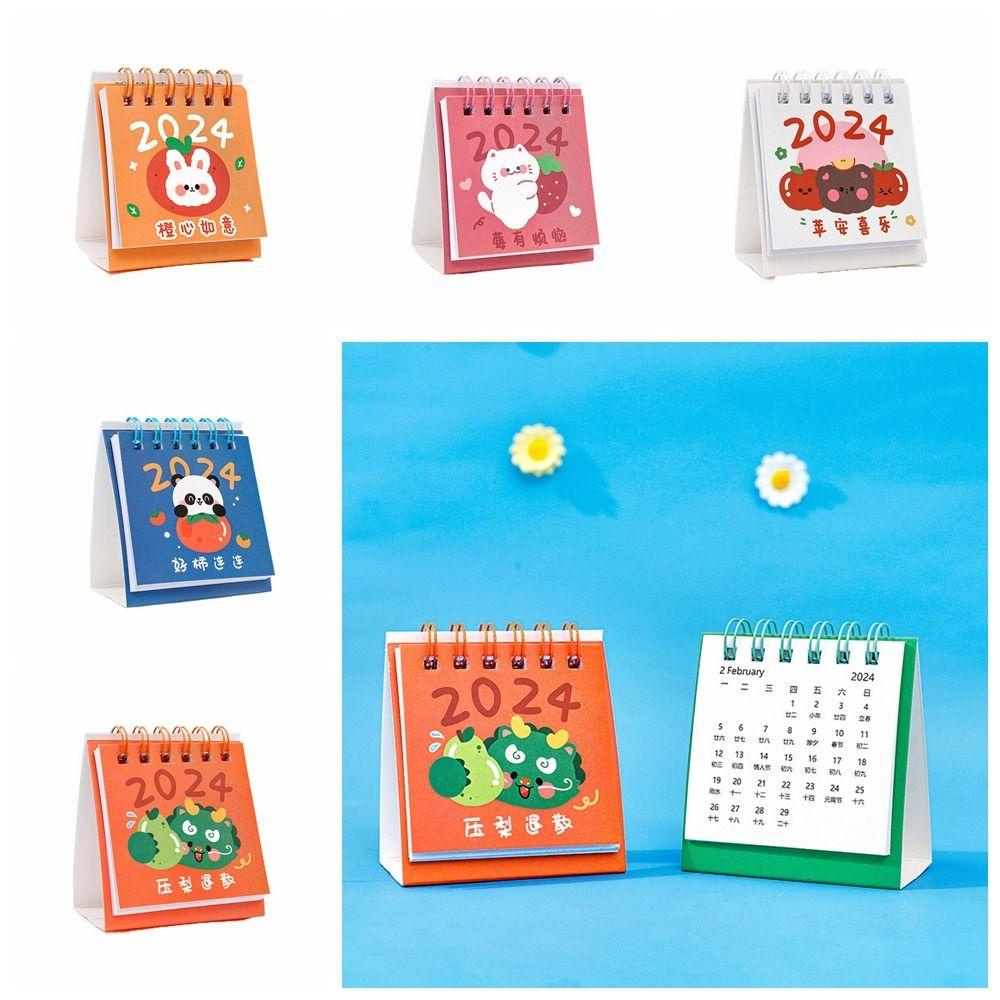 Lịch Để Bàn 2024 mini Họa Tiết Trái Cây Hoạt Hình Dễ Thương