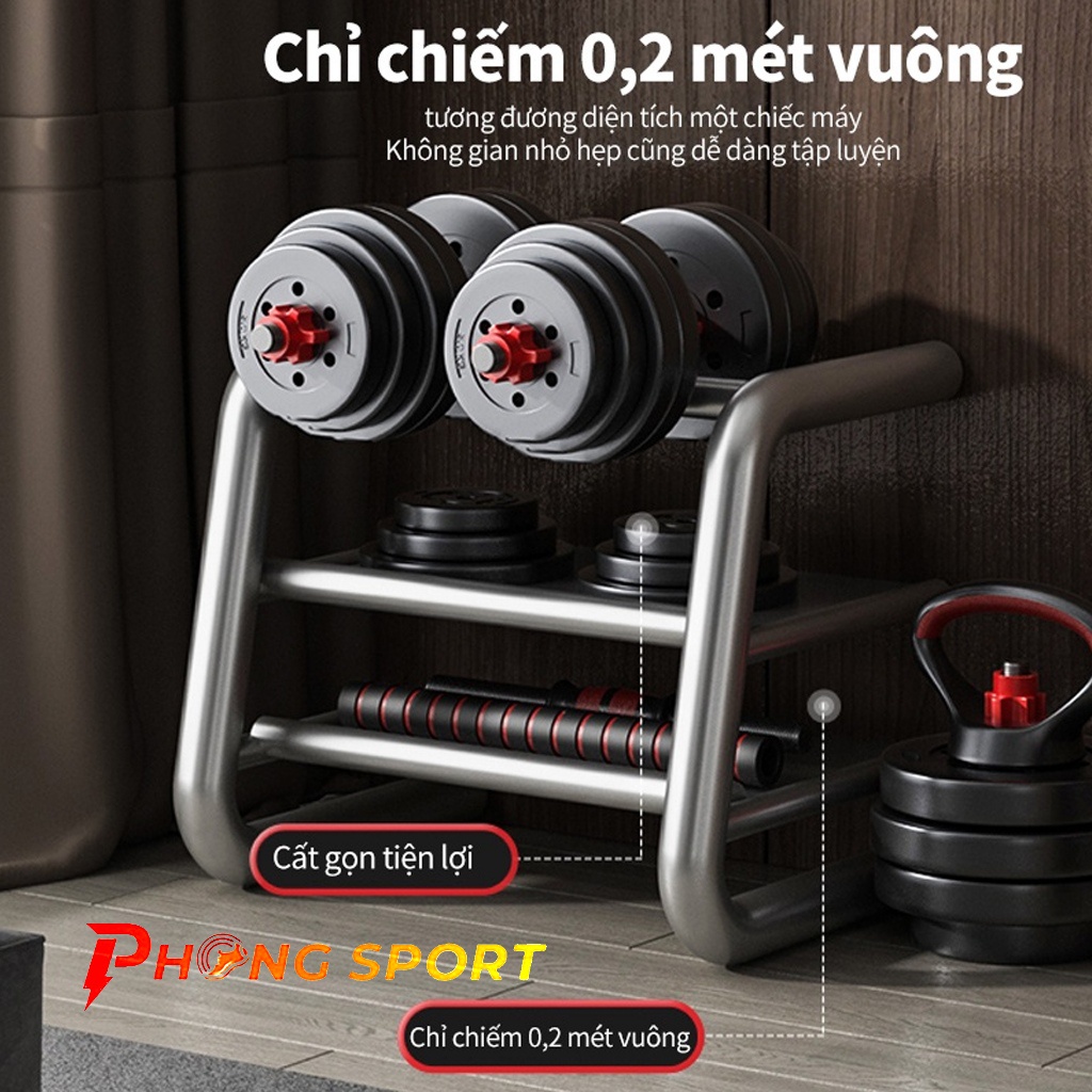 Tạ tập tay đẩy kết hợp 10kg, 20kg, 30kg, 40kg tập gym tại nhà - Phongsport