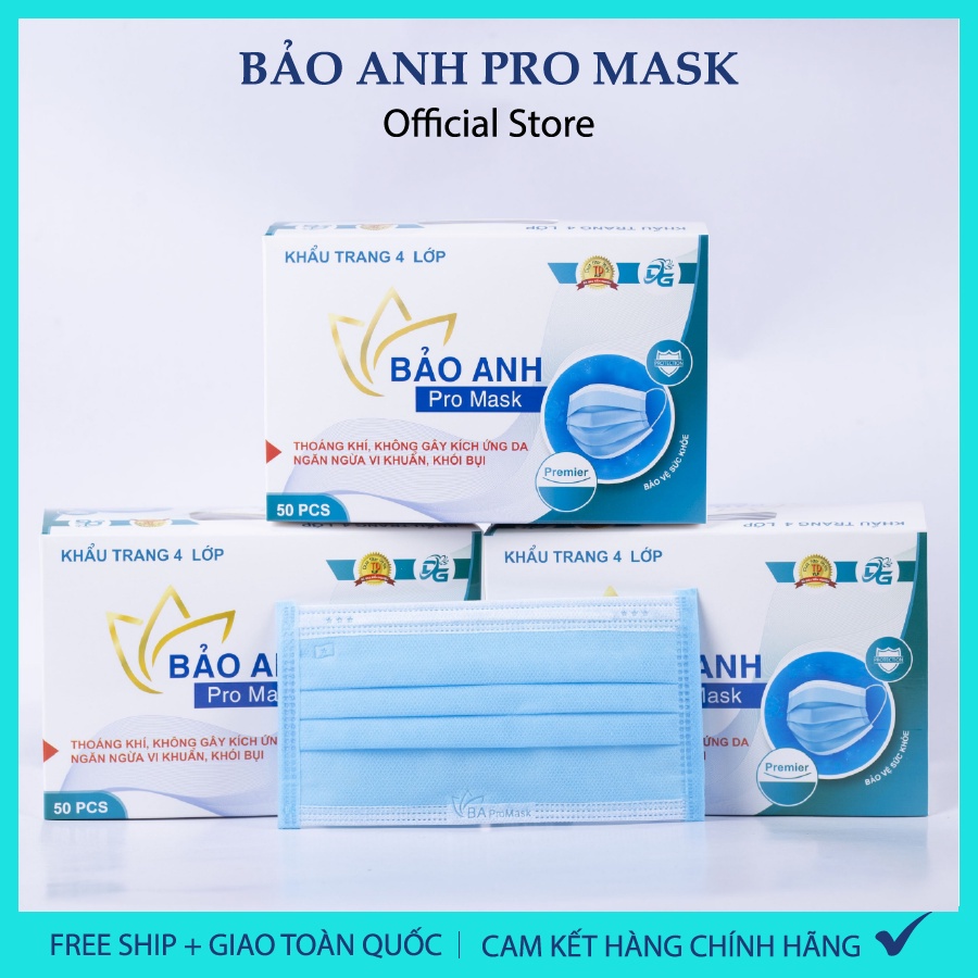 Hộp 50 Cái Khẩu Trang Y Tế Bảo Anh mask