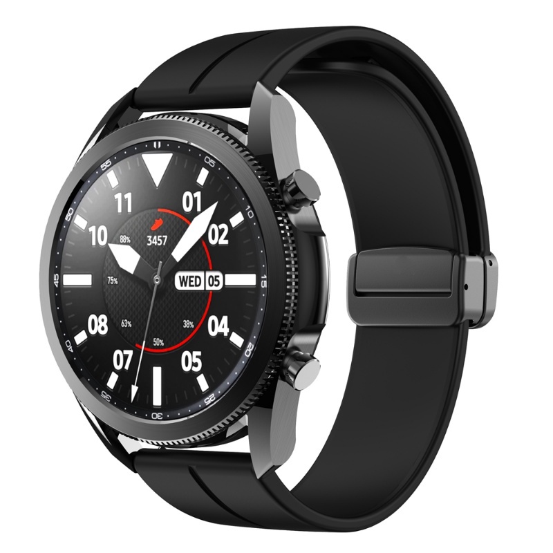 Cclcc 20mm 22mm silicone magnetic folding buckle strap cho huawei gt3 pro band cho galaxy watch 6/6 classic 5 4 3 gear s