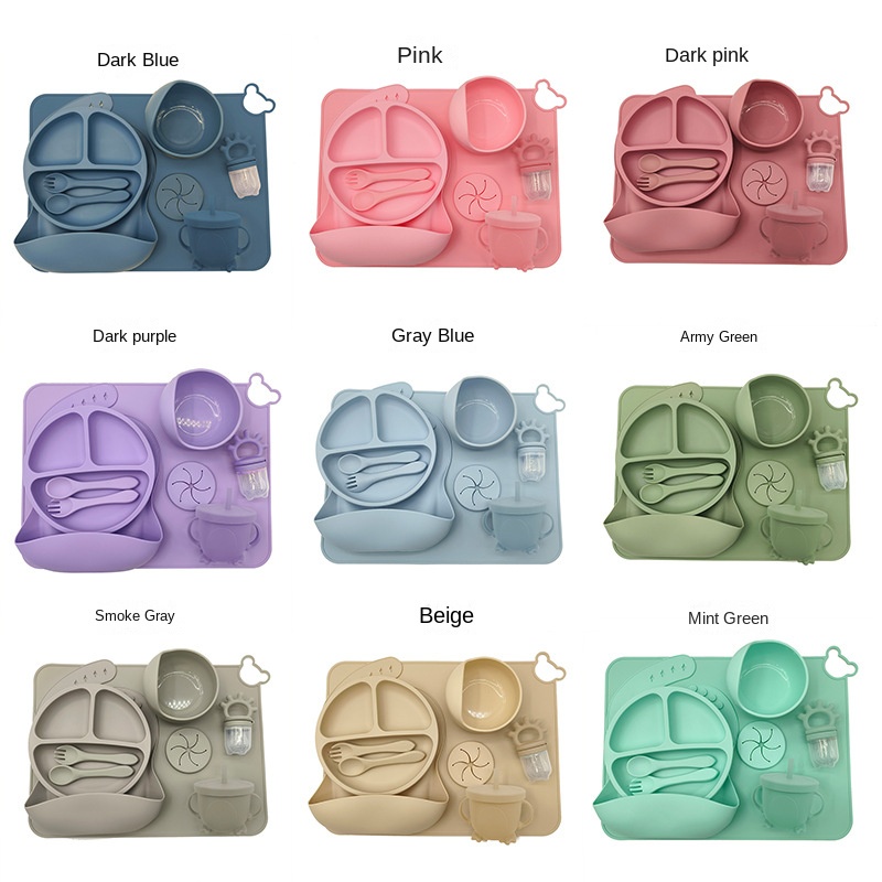 Bộ Muỗng Nĩa Ăn Bằng silicone Chống Rơi Cho Bé