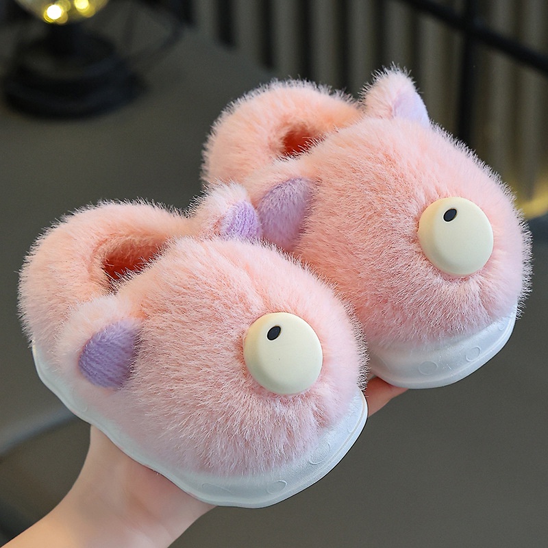 Dép cotton Chống Trượt Giữ Ấm Mùa Đông In Họa Tiết Hoạt Hình Dễ Thương Cho Bé Trai Và Gái