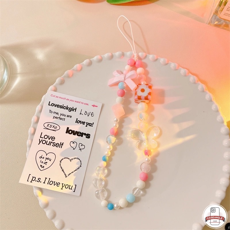 Chuỗi Hạt acrylic Thủ Công Nhiều Màu Sắc Chống Thất Lạc Thời Trang Nữ Tính Kèm Dây Đeo Điện Thoại