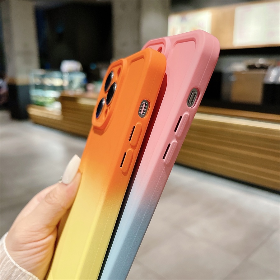 Ôp Điện Thoại Silicon Dẻo Màu gradient Kèm Khung Bảo Vệ camera Cho xiaomi redmi note 12 pro + plus 4g 11 12s 11s 10s 9s 9 10 pro 5g Ốp