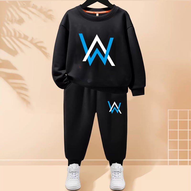 Set Áo hoodie + Quần Dài Phong Cách alan olav walker Cho Bé Trai