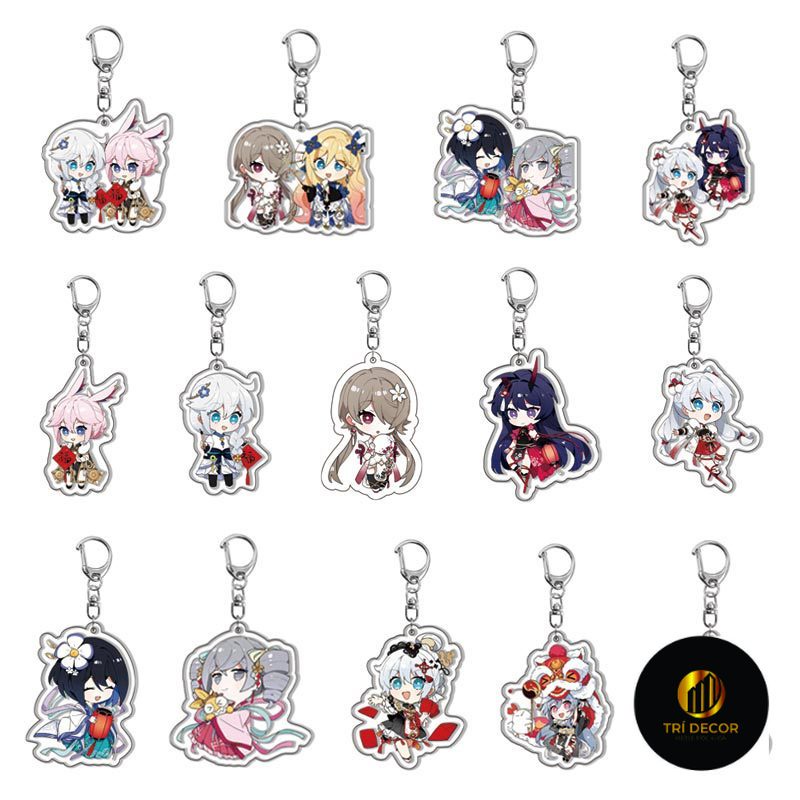 Honkai Impact 3 Kiana Kaslana Raiden Mei.Muliang Tahimeko.Móc khóa hai mặt acrylic