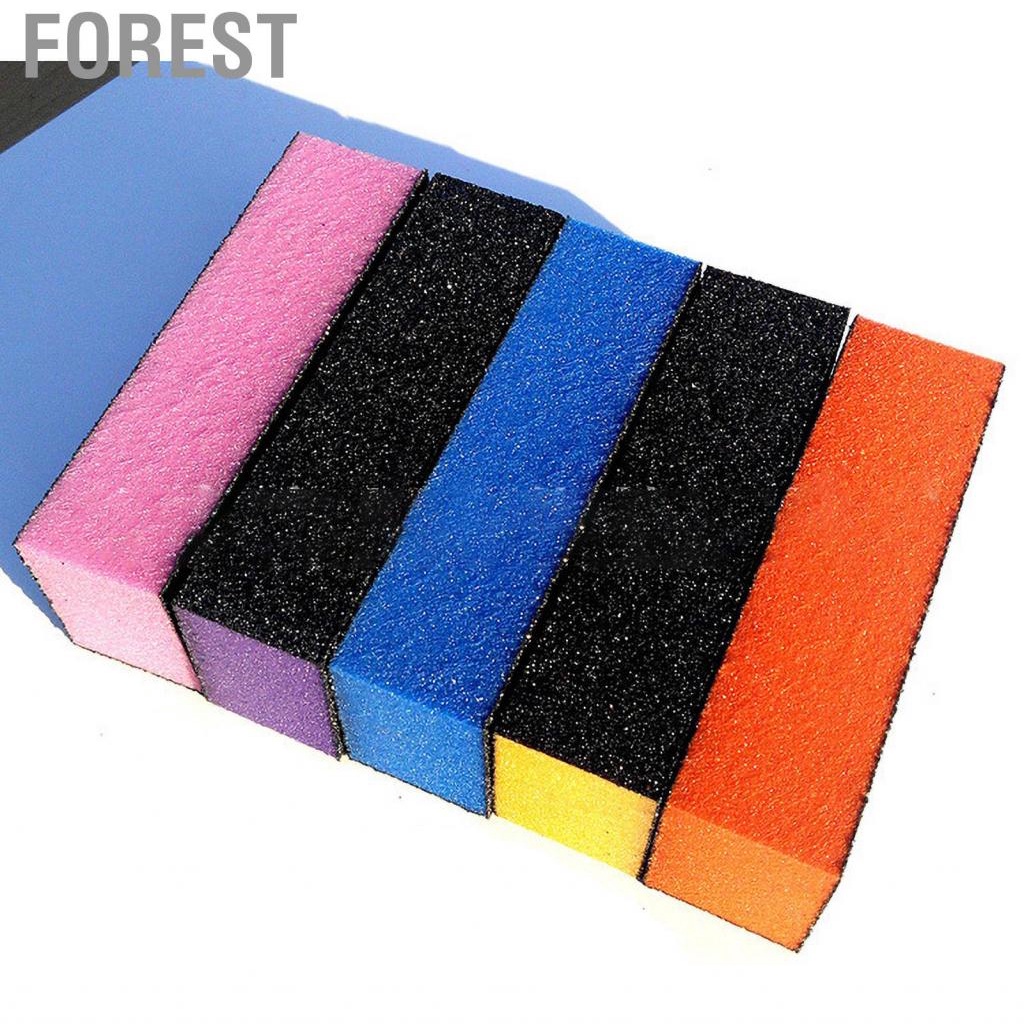 Forest Nail Buffers 3 Sides Black Durable Washable Portable EVA Material Sanding Blocks for Professionals Families