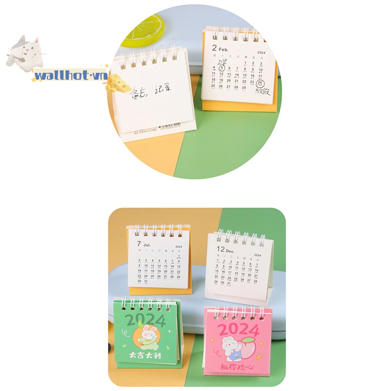 Lịch Năm 2024 mini Để Bàn Họa Tiết Hoạt Hình Dễ Thương