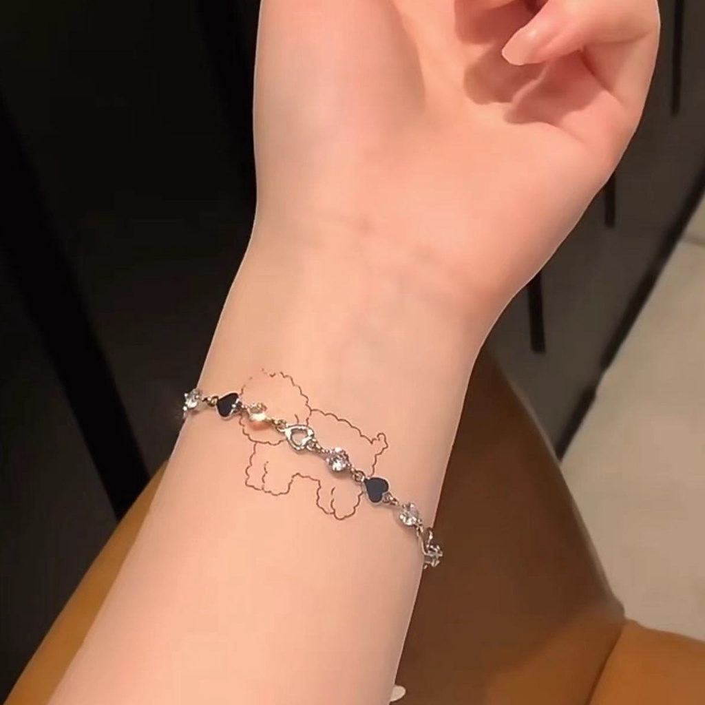 Vòng Tay Màu Bạc Đính Đá zircon Đơn Giản Thời Trang Cho Nữ