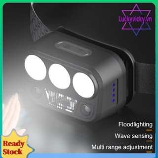 [lucky] Đèn Pin Đội Đầu Khẩn Cấp Sạc usb type c Cảm Biến Chuyển Động Dùng Khi Leo Núi