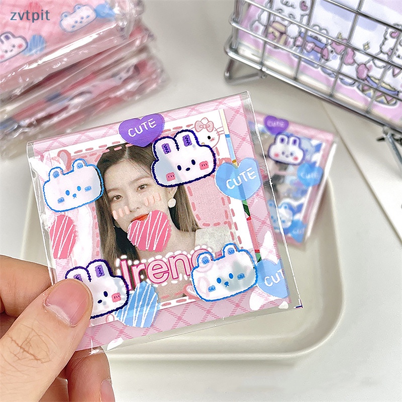 Zvt Set 10 Túi Giấy Hình Vuông Đựng Kẹo Có Keo Dán Tiện Lợi