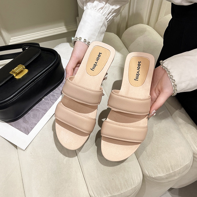 Dép Sandal Hở Ngón Đế Bằng Thời Trang Mùa Hè Cho Nữ