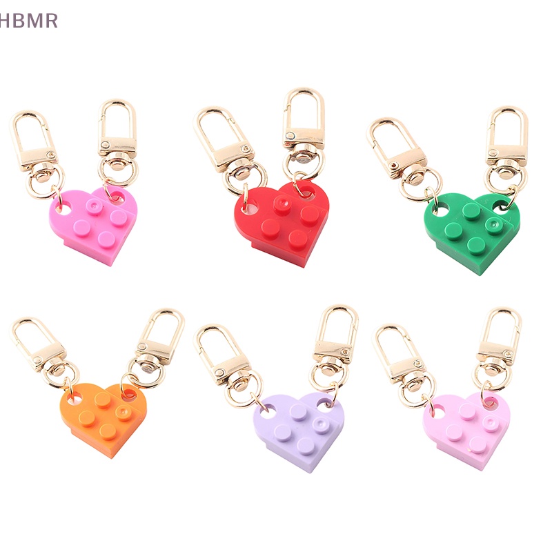 Set 2 Móc Khóa Tình Bạn Hình Trái Tim / Viên Gạch Thời Trang Cho Cặp Đôi hl