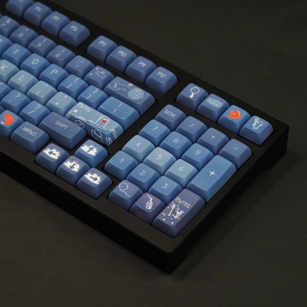 Keycap màu xanh Hoàng Tử Bé, keycaps128 phím, XDA cao 9.5mm, thăng hoa PBT, thích hợp cho bàn phím phím 87/68/84/104/108 ​