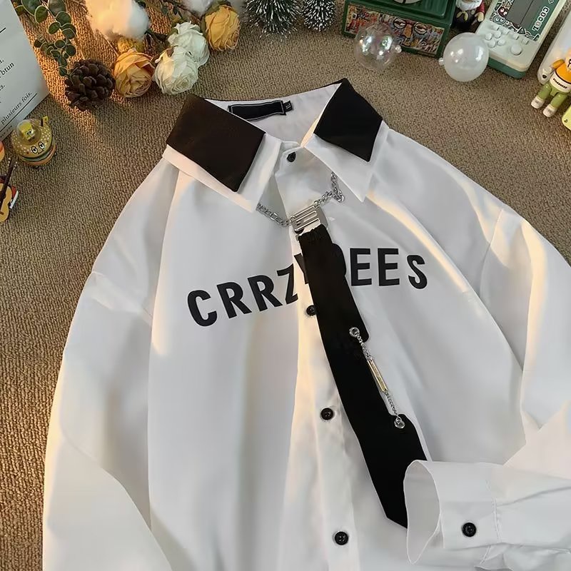 Paul fitzgerald Áo Sơ Mi Dài Tay Phong Cách Nhật Bản Thời Trang Xuân Thu Cao Cấp Kèm Cà Vạt Cỡ Lớn Cho Nam