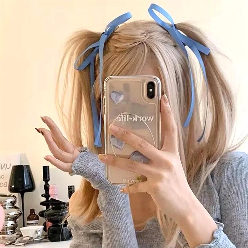 Kẹp Tóc Nơ Ruy Băng Dài Màu Kẹo Ngọt Thời Trang Cho Bé Gái