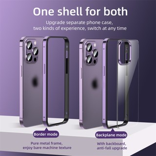 Ốp Điện Thoại acrylic Trong Suốt Viền Nhôm Chống Sốc Cho iphone 15 pro max 14 pro 13 pro max