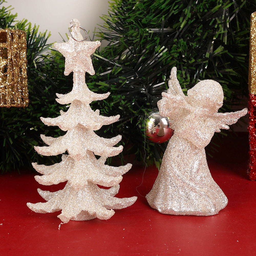 Phụ Kiện Treo Trang Trí Cây Thông Giáng Sinh Hình Ngôi Sao Năm Cánh Lấp Lánh