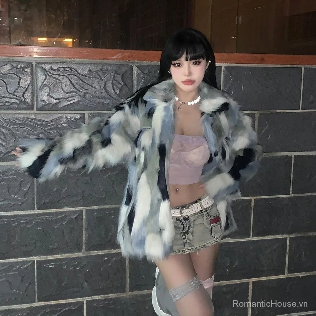 Áo Khoác Giả Lông Cáo Dày Dặn Phong Cách Hàn Quốc Thời Trang Mới 2023