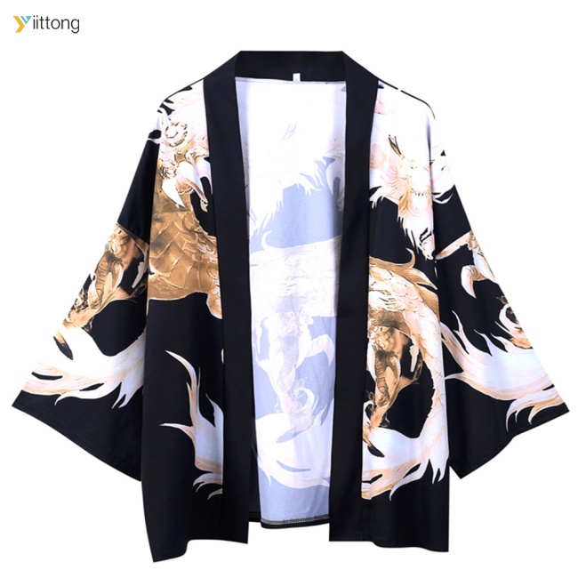 Áo Khoác kimono In Hình Rồng Phong Cách Nhật Bản Cho Nam Nữ