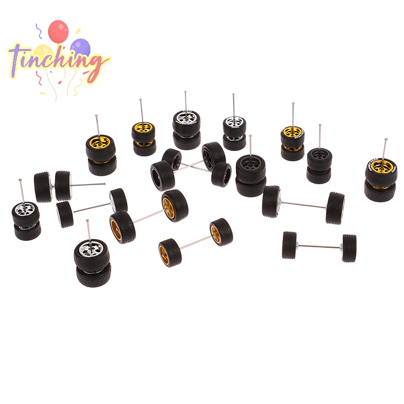 1 Bộ Bánh Xe Hơi Phía Trước / Sau Cỡ Nhỏ Bằng Hợp Kim 10.8 / 12.8mm 1 / 64