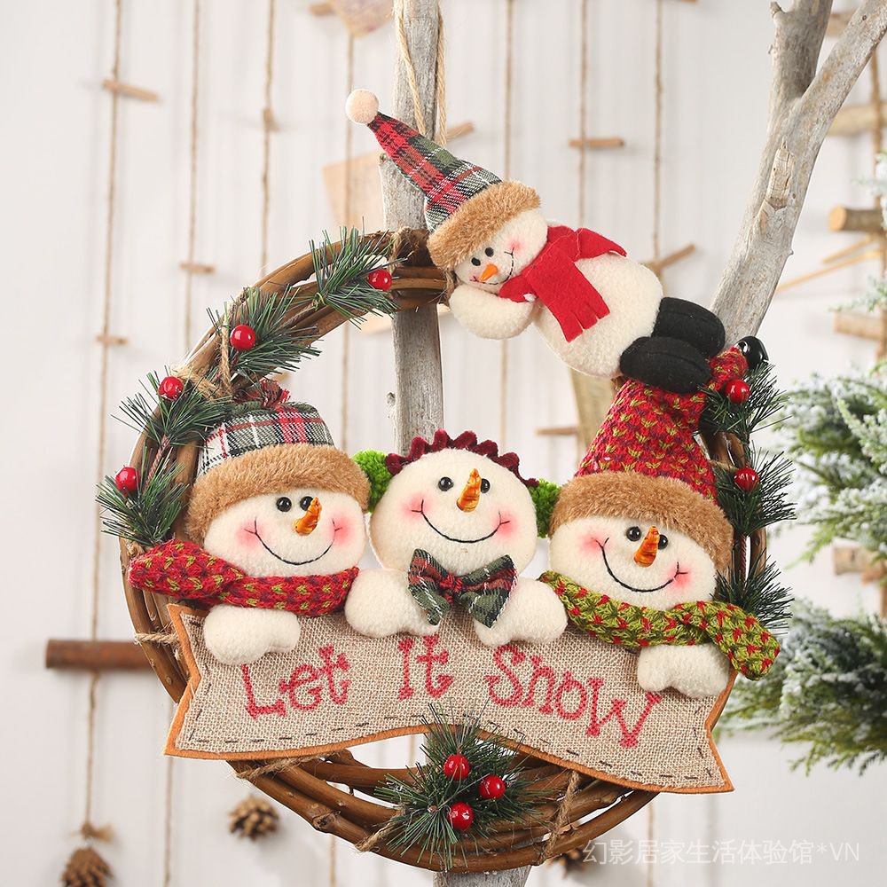Christmas wreath decoration set door ornaments Christmas door ornaments indoor living room diy Old Man snowman ornaments NPUT
