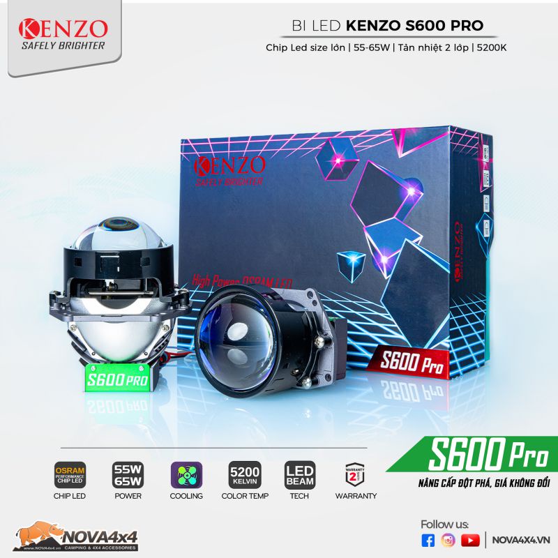 Bi Led hiệu suất cao Kenzo S600 Pro