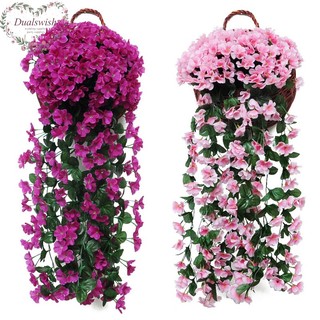1 Giỏ Hoa Lan Giả Bằng Mây Đan Treo Tường Trang Trí Nội Thất
