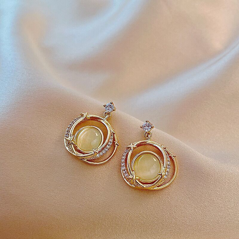 Six Bông Tai Đính Đá zircon Hình Học Nhỏ Đơn Giản Tươi Mới Cho Nữ