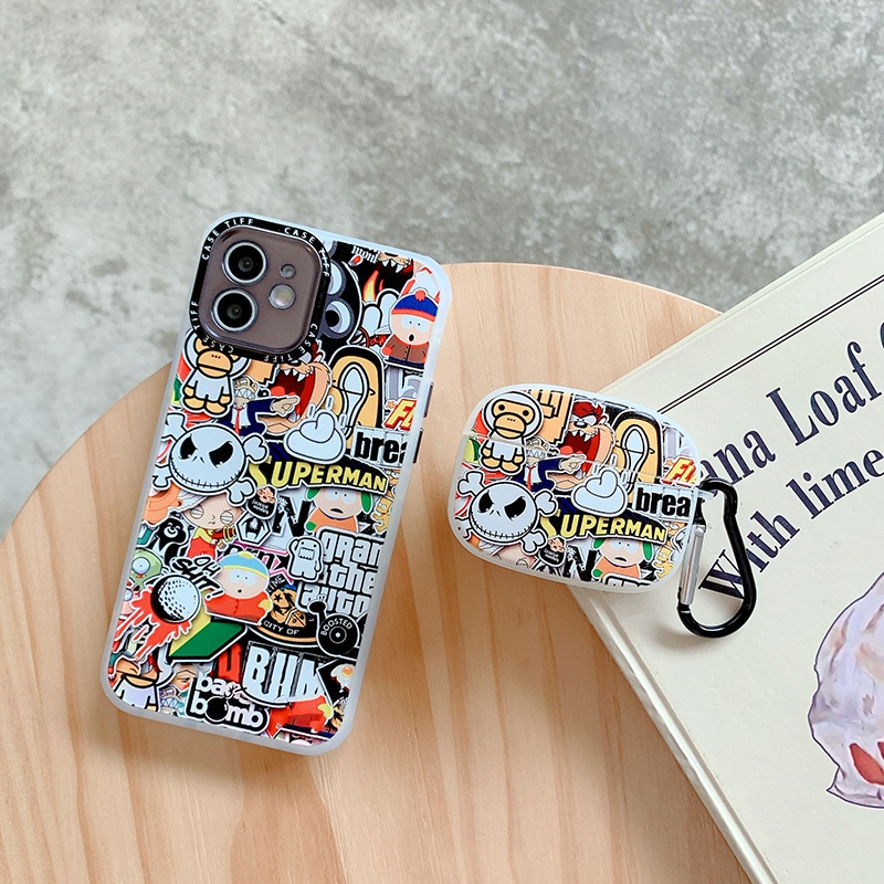 Vỏ Bảo Vệ Hộp Sạc Tai Nghe airpods 1 2 3 pro Bằng tpu Nhám Họa Tiết Hoạt Hình one piece