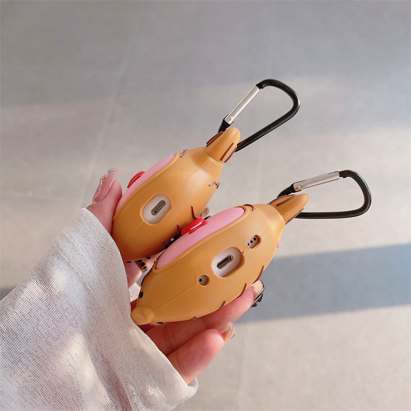 Vỏ Bảo Vệ Hộp Sạc Tai Nghe airpods 1 2 3 pro pro2 airpods3 i12 i13 inpods 12 13 pro Hình taiyaki 3d Dễ Thương