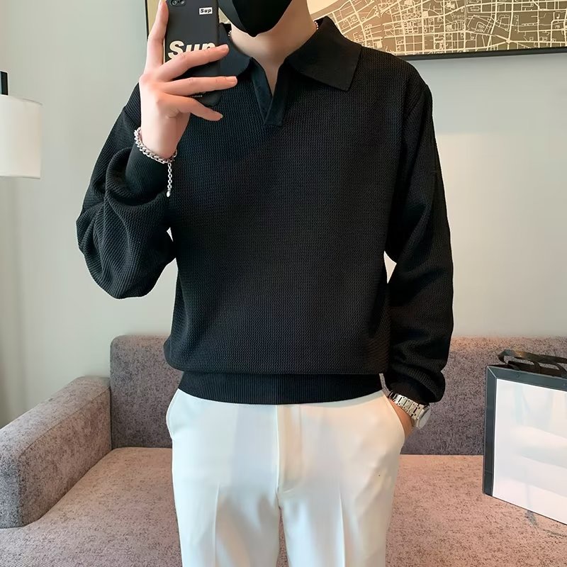 Áo Len Dài Tay Cổ v Thời Trang Nam Tính Mới