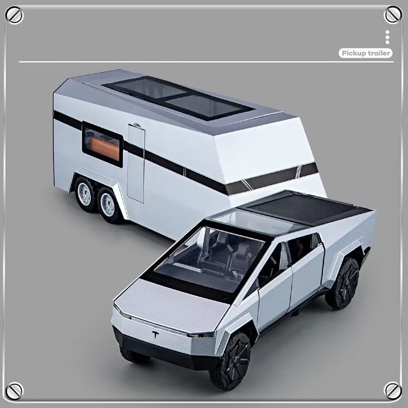 1/32 tesla cybertruck pickup trailer mô hình ô tô hợp kim diecasts kim loại xe off-road xe tải