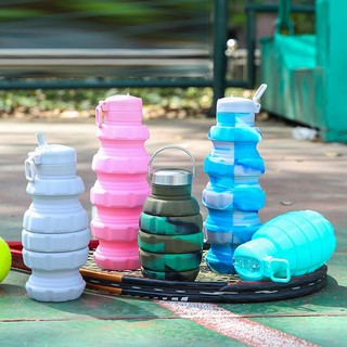 Bình Nước silicone 500ml Hình Quả Lựu Đạn