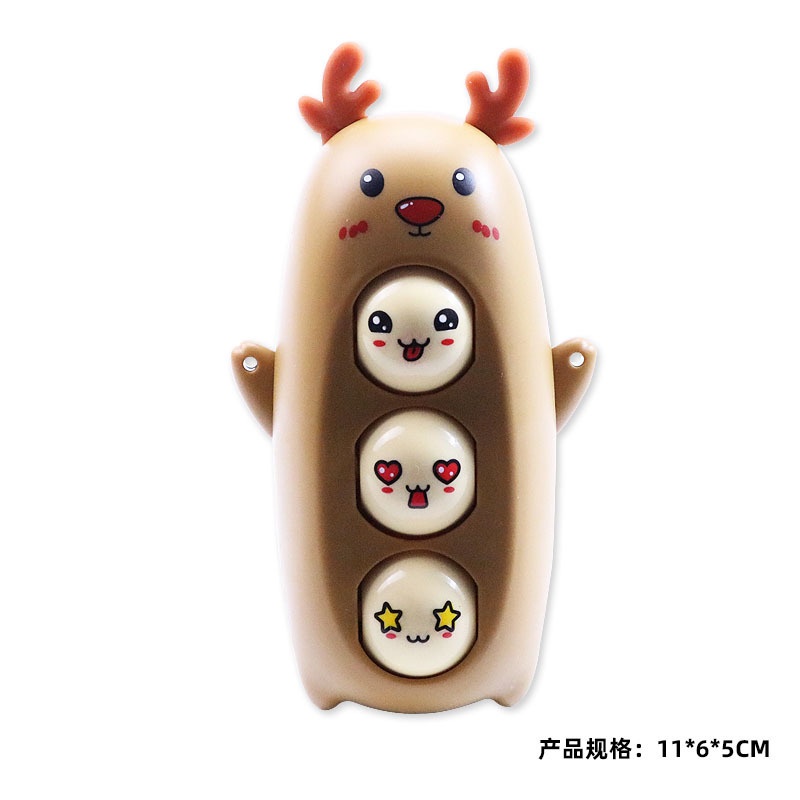 Red-nosed Đồ Chơi Hình Tuần Lộc Nhồi Bông 9 Kiểu Thay Đổi Khuôn Mặt Dành Cho Trẻ Em